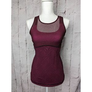 Lululemon Ready Set Sweat Tank Top Build in Bra mesh size 8